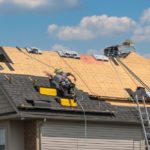 Roofers,Completely,Replace,Old,Asphalt,Shingle,Roof,During,Summer,In