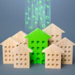 Green,Building,Stands,Out,Among,The,Houses.,Renovation,And,Environmental